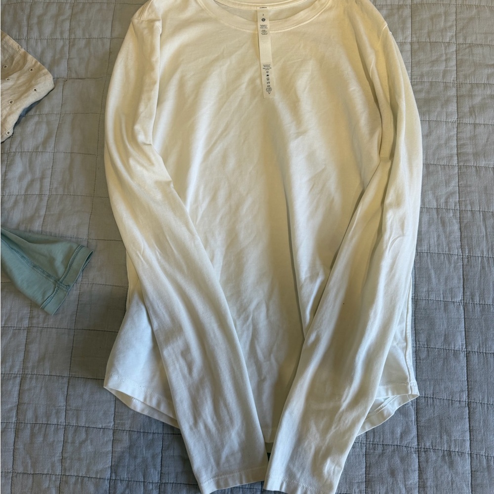 Lululemon Athletica white or bone Long Sleeve Top (Love Tee Style)